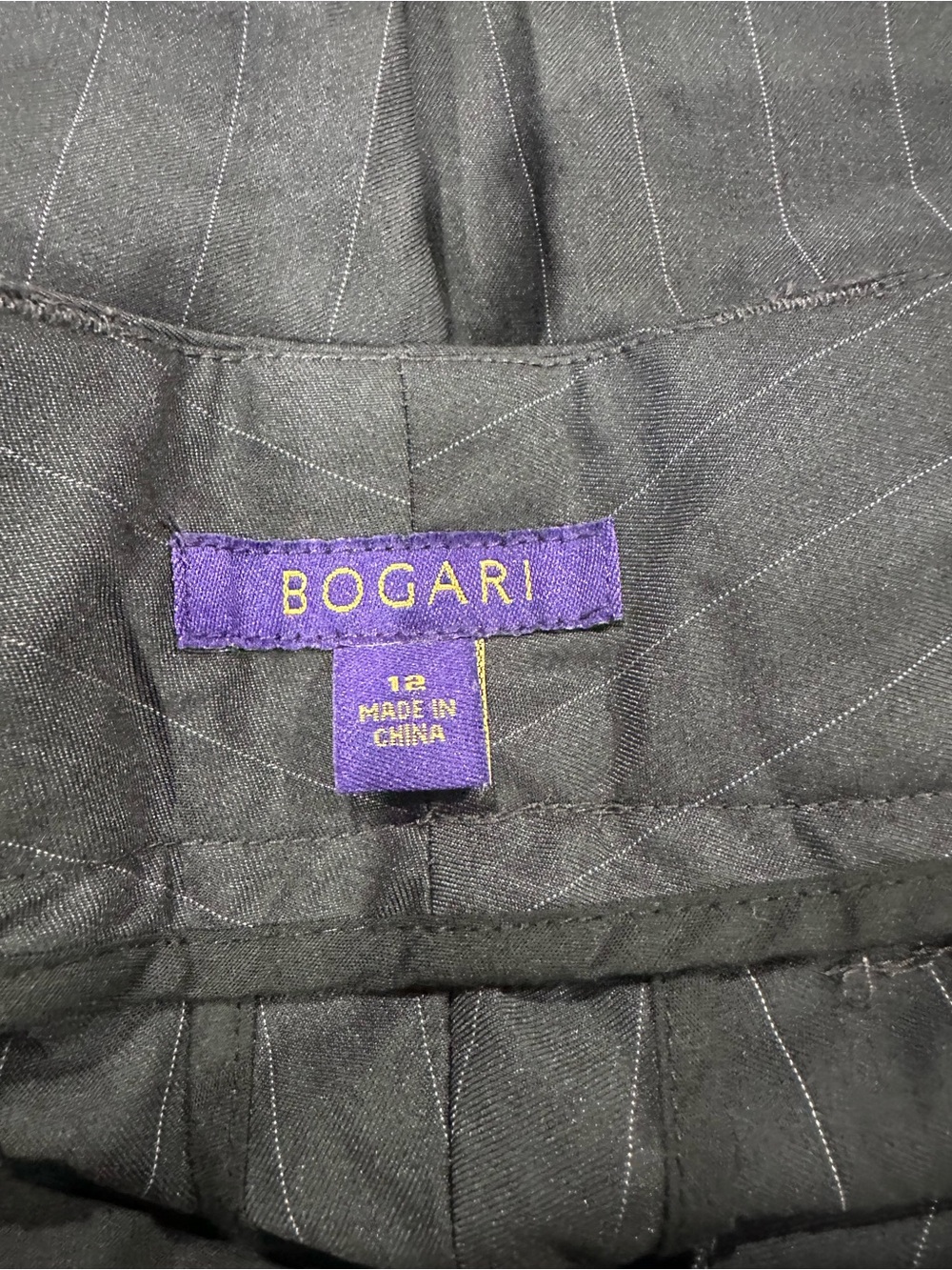 Bogari Women's Black Pinstripe Wide Leg Pants